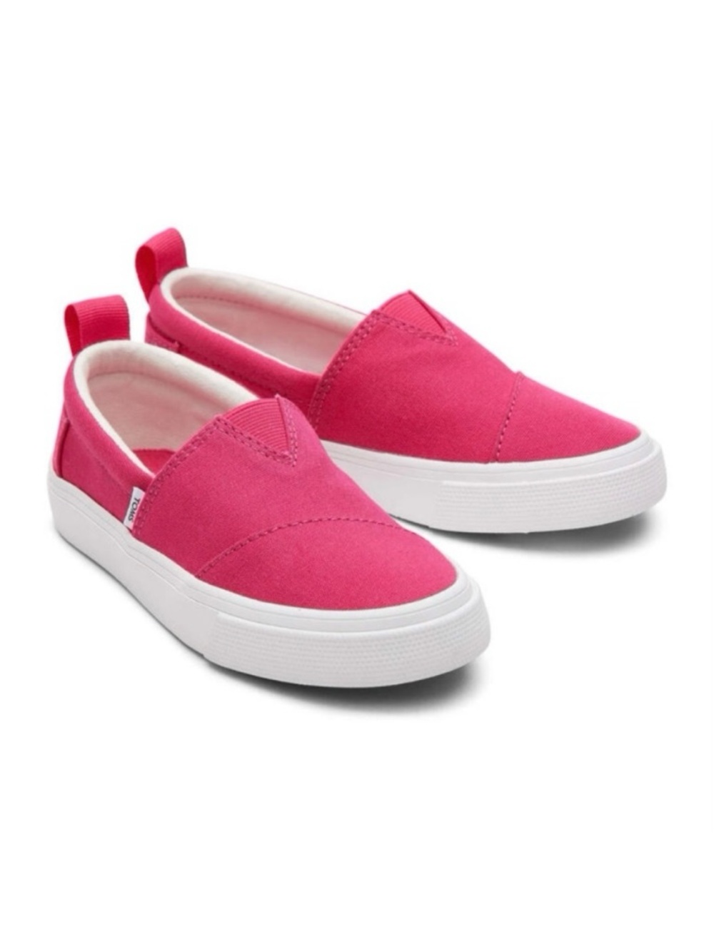 NEW! TOMS Alpargata Felix Slip On Dark Pink Canvas | Youth 2